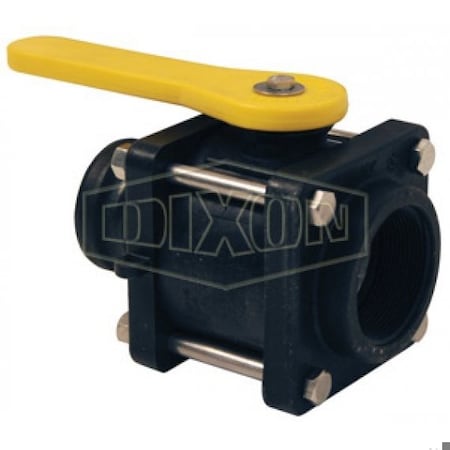 Dixon Compact Bolted Ball Valve, 2 in Nominal, Polypropylene Body, Full Port, FKM/PTFE Softgoods PVFPSA200